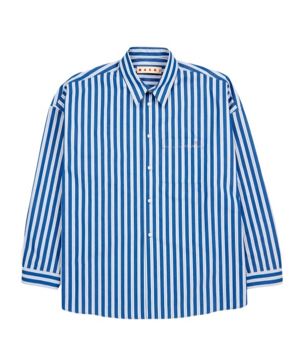 Marni Man Shirt Blue Size 42 Cotton In Blue