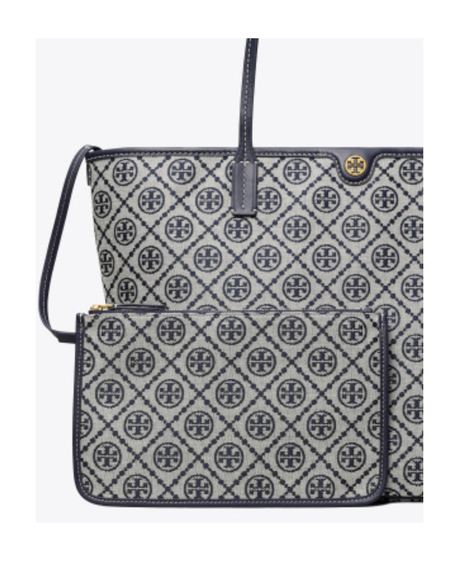Tory Burch T Monogram Zipped Tote Bag In Multi