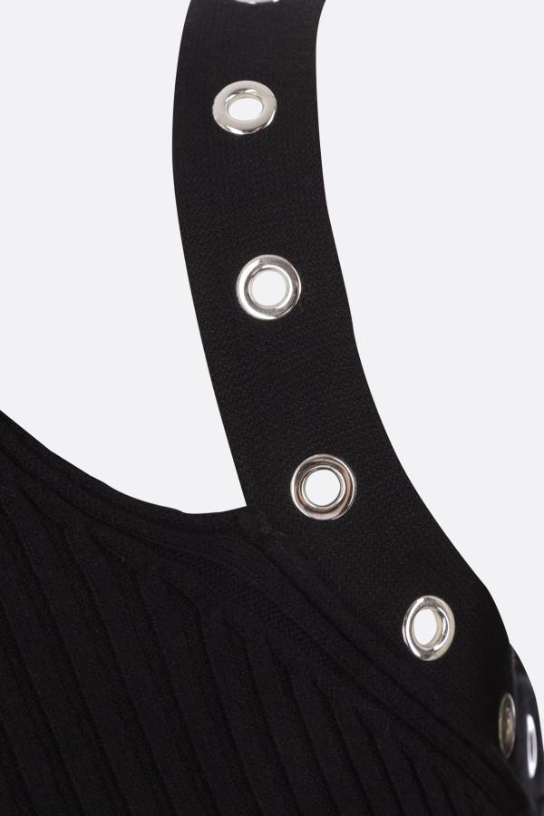 Shop Blumarine Sleeveless Knitted Top In Black