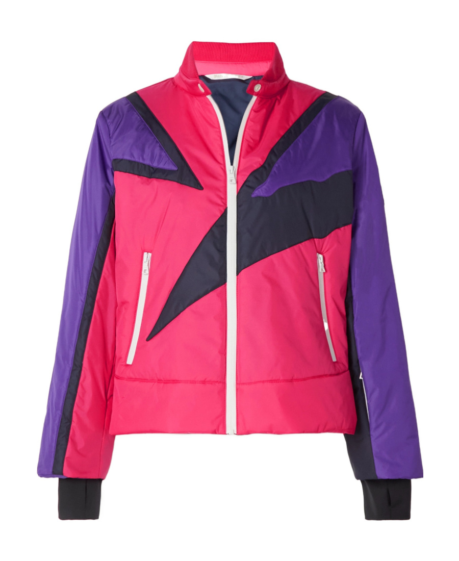 Palm Angels Thunderbolt Color-block Padded Ski Jacket In Pink