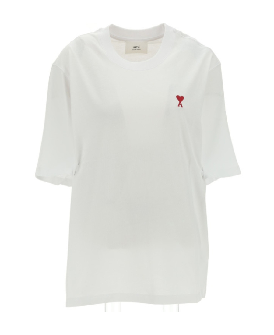Ami Alexandre Mattiussi T-shirt With Round Neck And Short Sleeves In White