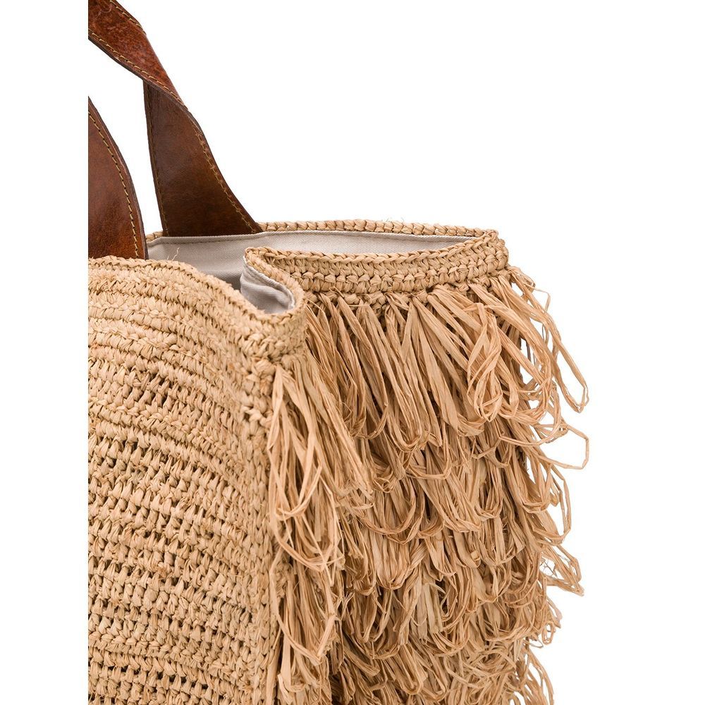 IBELIV IBELIV ONJA FRINGE RAFFIA TOTE BAG