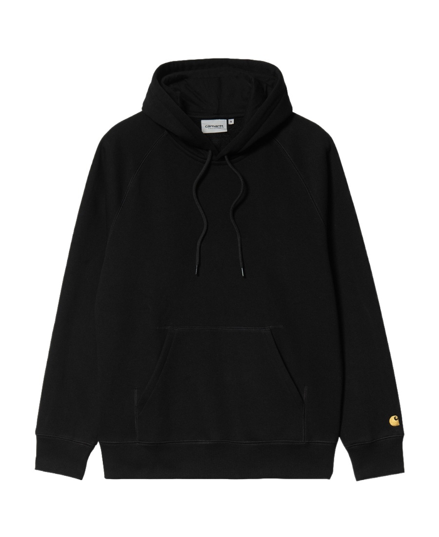 Carhartt Wip Cotton-blend Hoodie With Logo Print In Black
