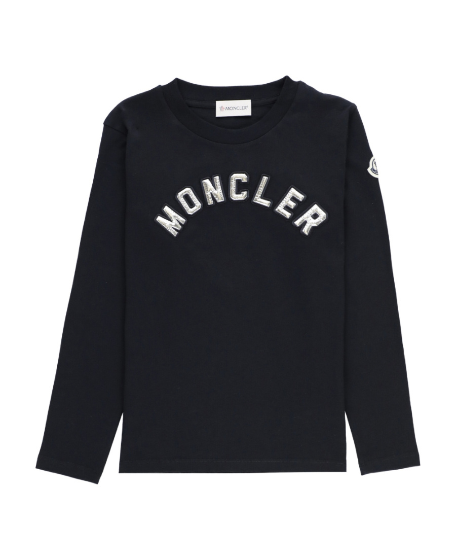 Moncler Logo Long-sleeved T-shirt In Black