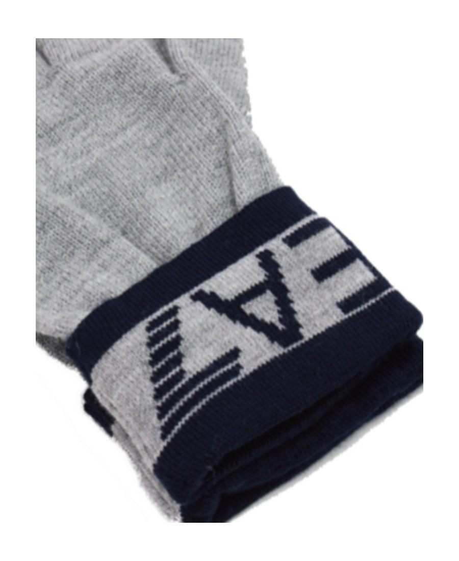 Ea7 Logo Detail Gloves In Gray