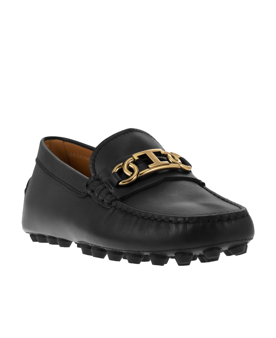 Tod's Leather Kate Gommino Driving Shoes In Black
