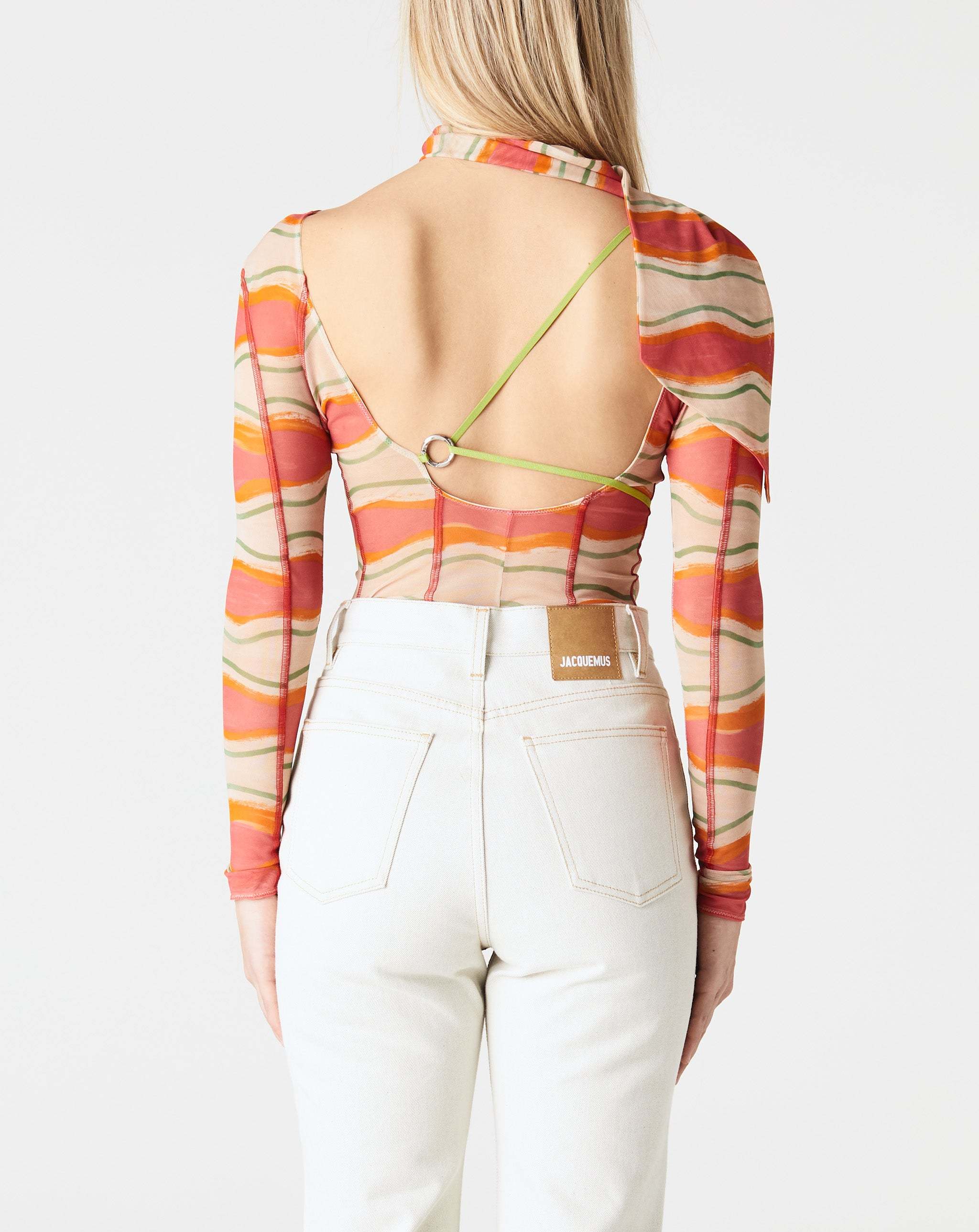 JACQUEMUS LE ABANABA SEMI-SHEER BODYSUIT