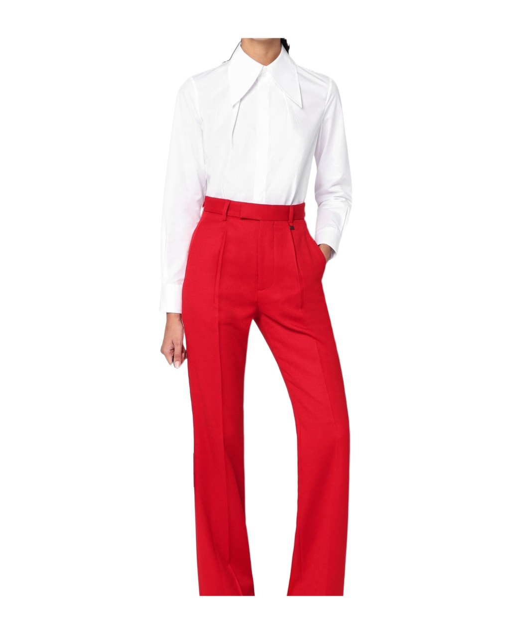 Vivienne Westwood Poplin Shirt With Cuffed Long Sleeves In White