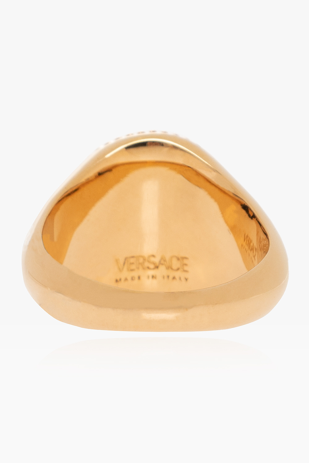 Versace Medusa Head Ring In Yellow