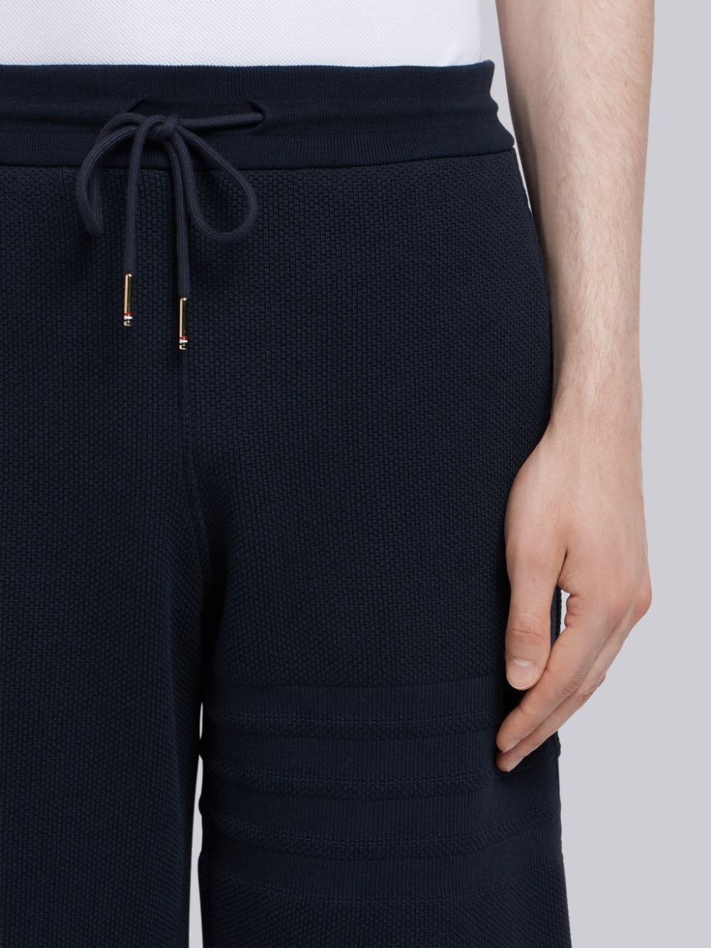 Thom Browne Embroidered Cotton Track Shorts In Black