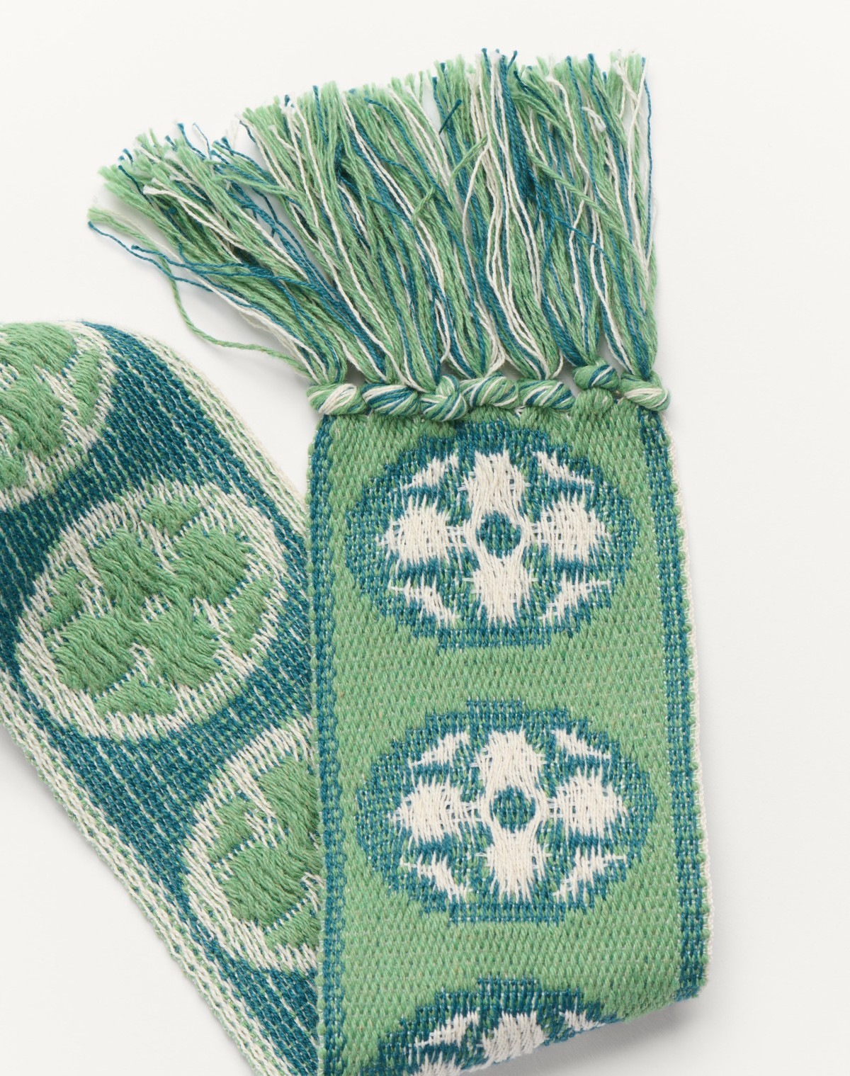 Valentino Fringed Scarf In Green