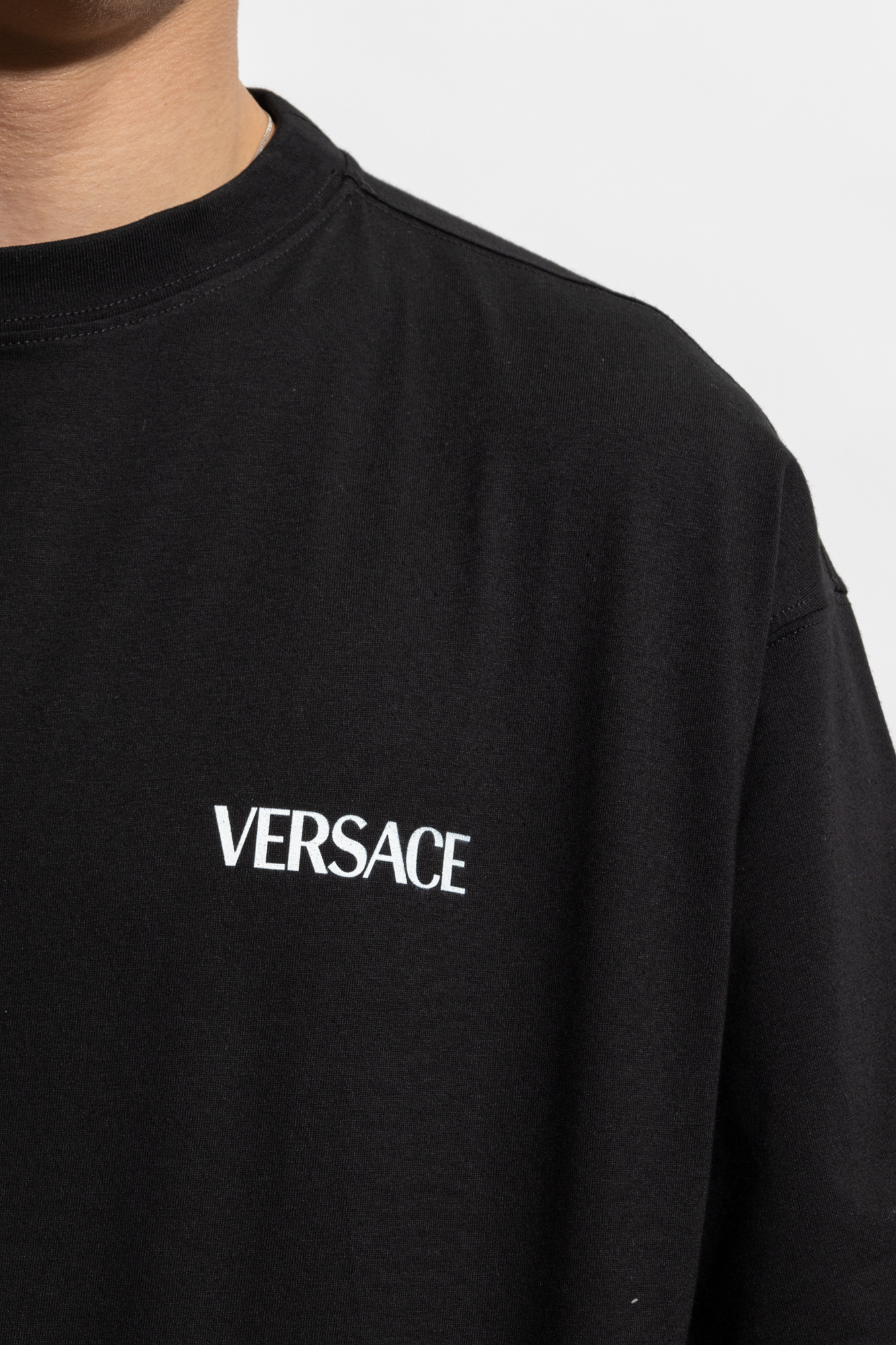 Versace Graphic-print T-shirt In Black