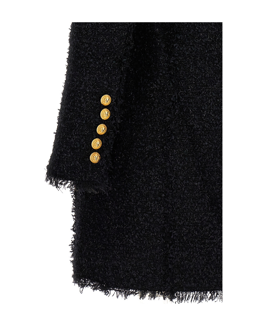 BALMAIN GLITTER-DETAIL TWEED MINIDRESS