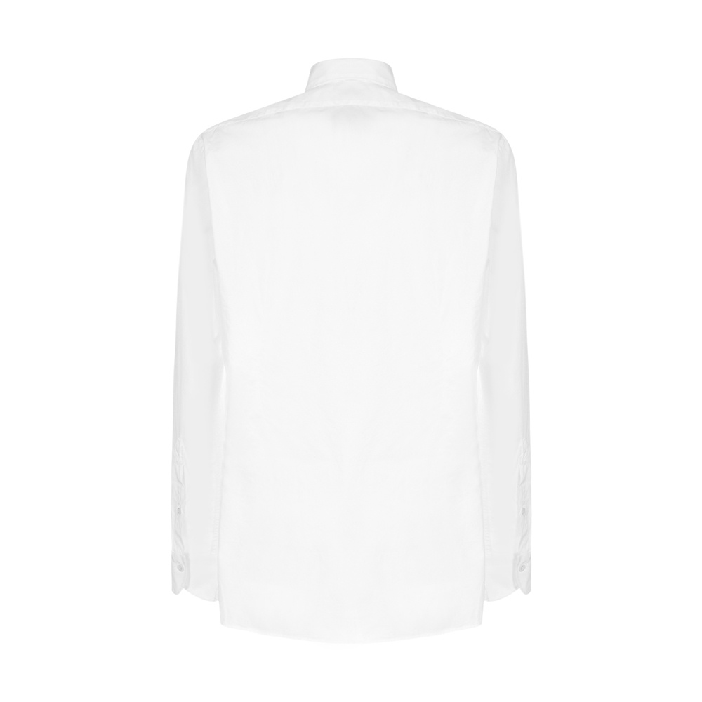 Tagliatore Refined White Smoking Shirt With Pintuck Detailing In White