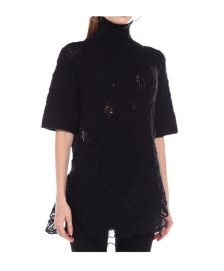 Ermanno Scervino Short-sleeved Sweater In Black