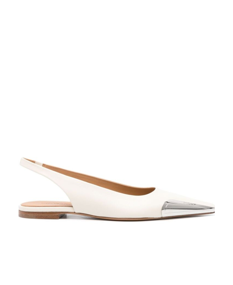 Off-white Allenframe Leather Ballerina Shoes In White