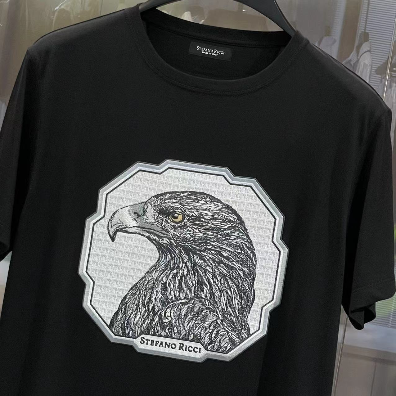 Stefano Ricci Printed Short-sleeved T-shirt In Black