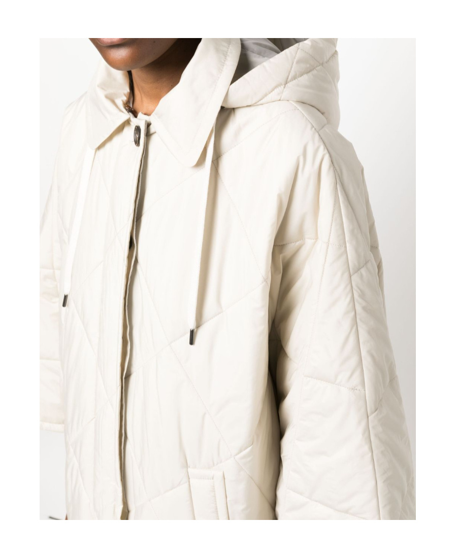 Brunello Cucinelli Wide-sleeve Quilted Coat In White