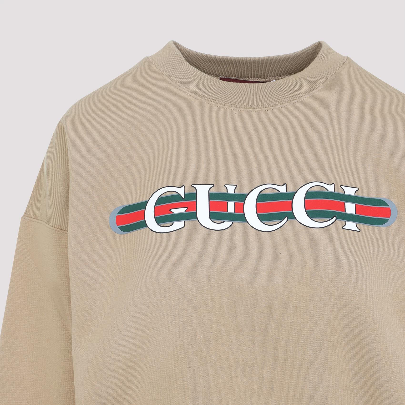 Shop Gucci Logo-print Sweatshirt In Nude