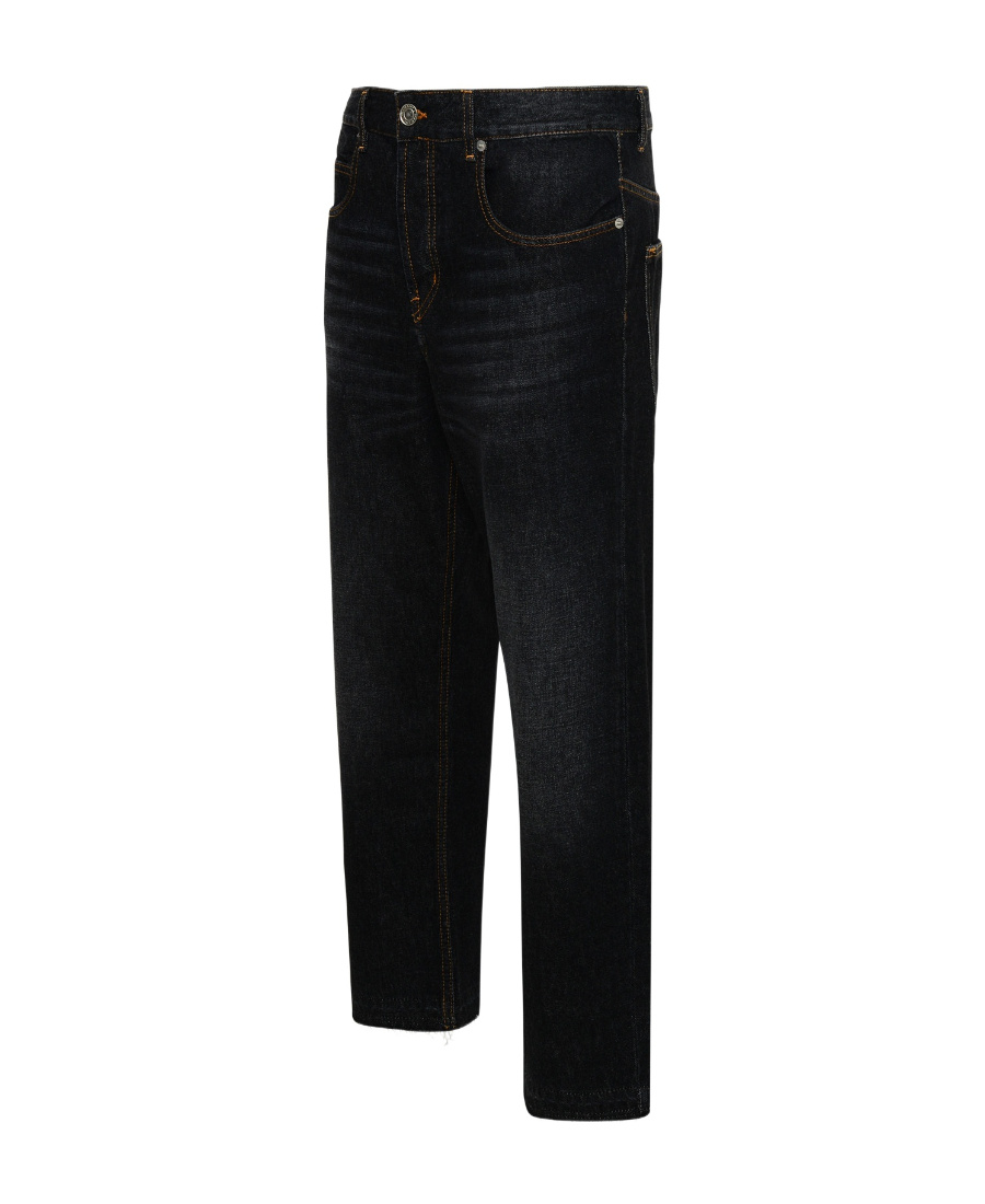 Isabel Marant Logo Patch Straight Leg Jeans In Black