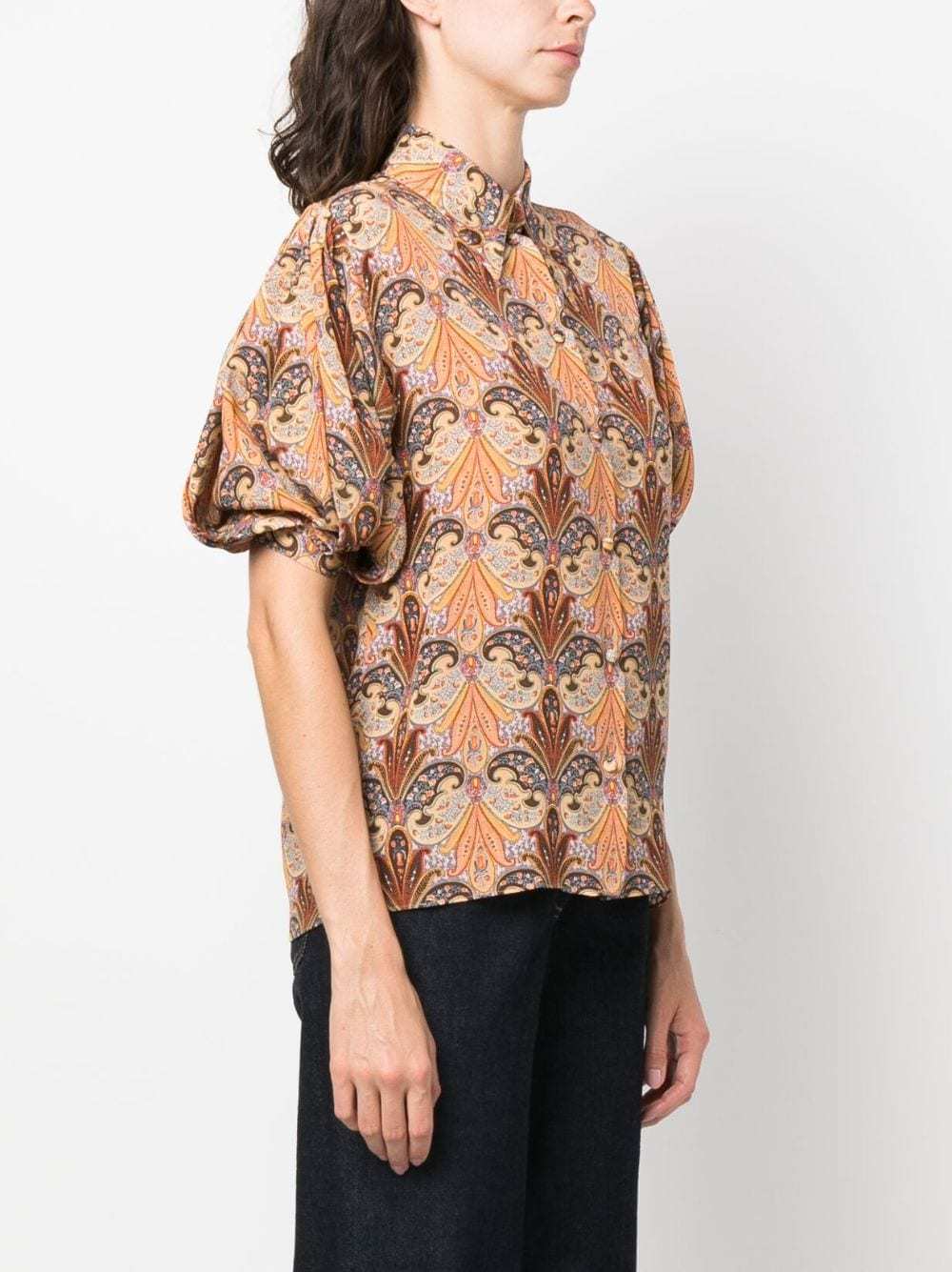 Shop Etro Paisley-print Silk Shirt In Nude