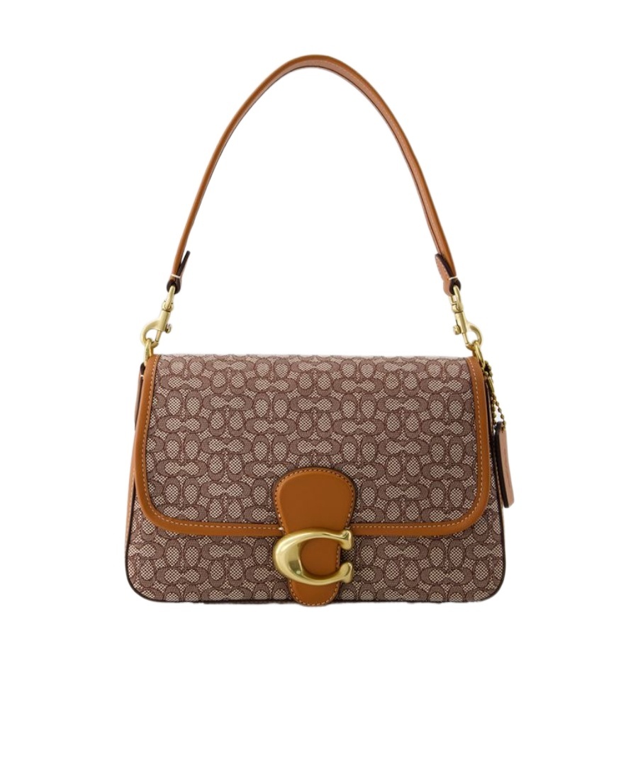 Coach Tabby Monogram-jacquard Canvas Shoulder Bag In Brown
