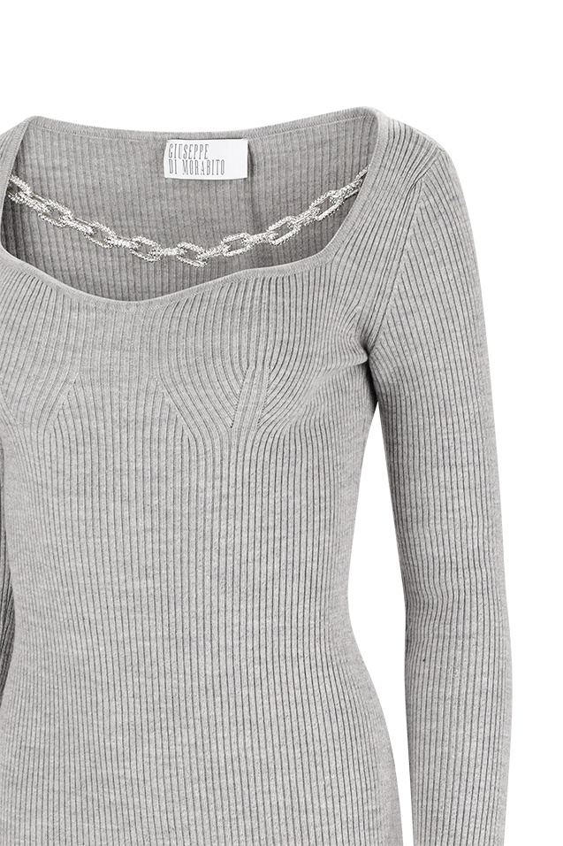 Giuseppe Di Morabito Long-sleeved Dress In Gray