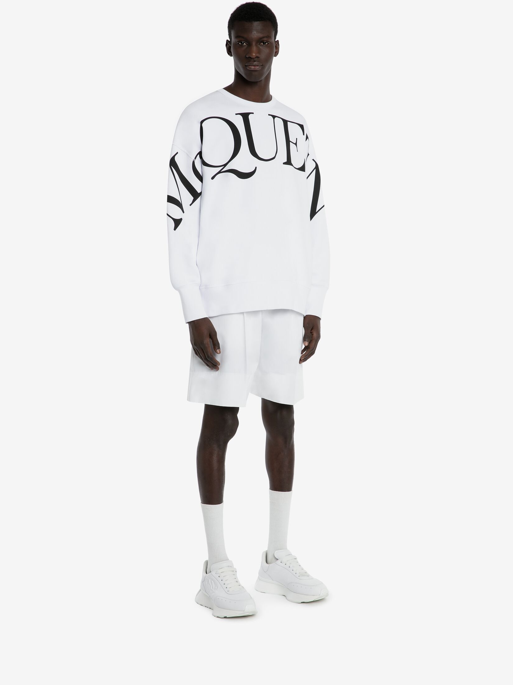 Alexander Mcqueen Logo-print Long-sleeve Sweatshirt In White
