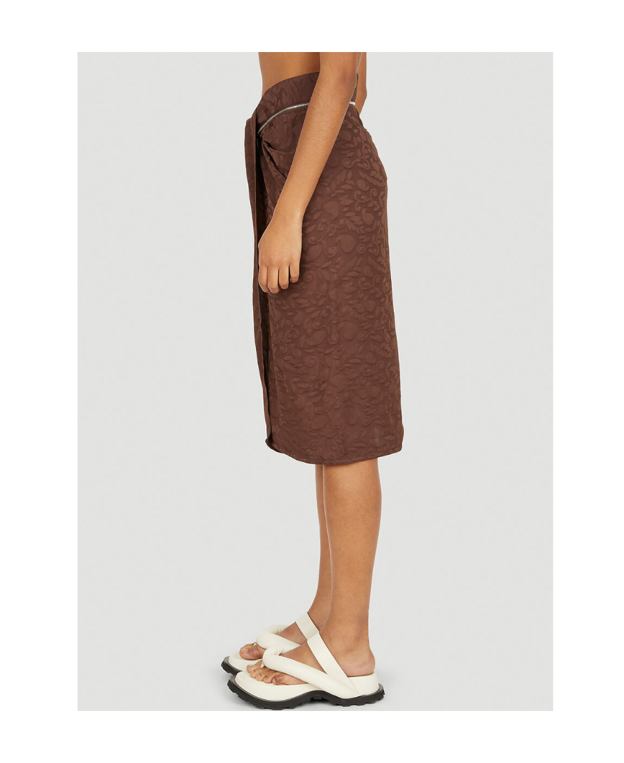 Jacquemus Jacquard Tie-waist Skirt In Brown