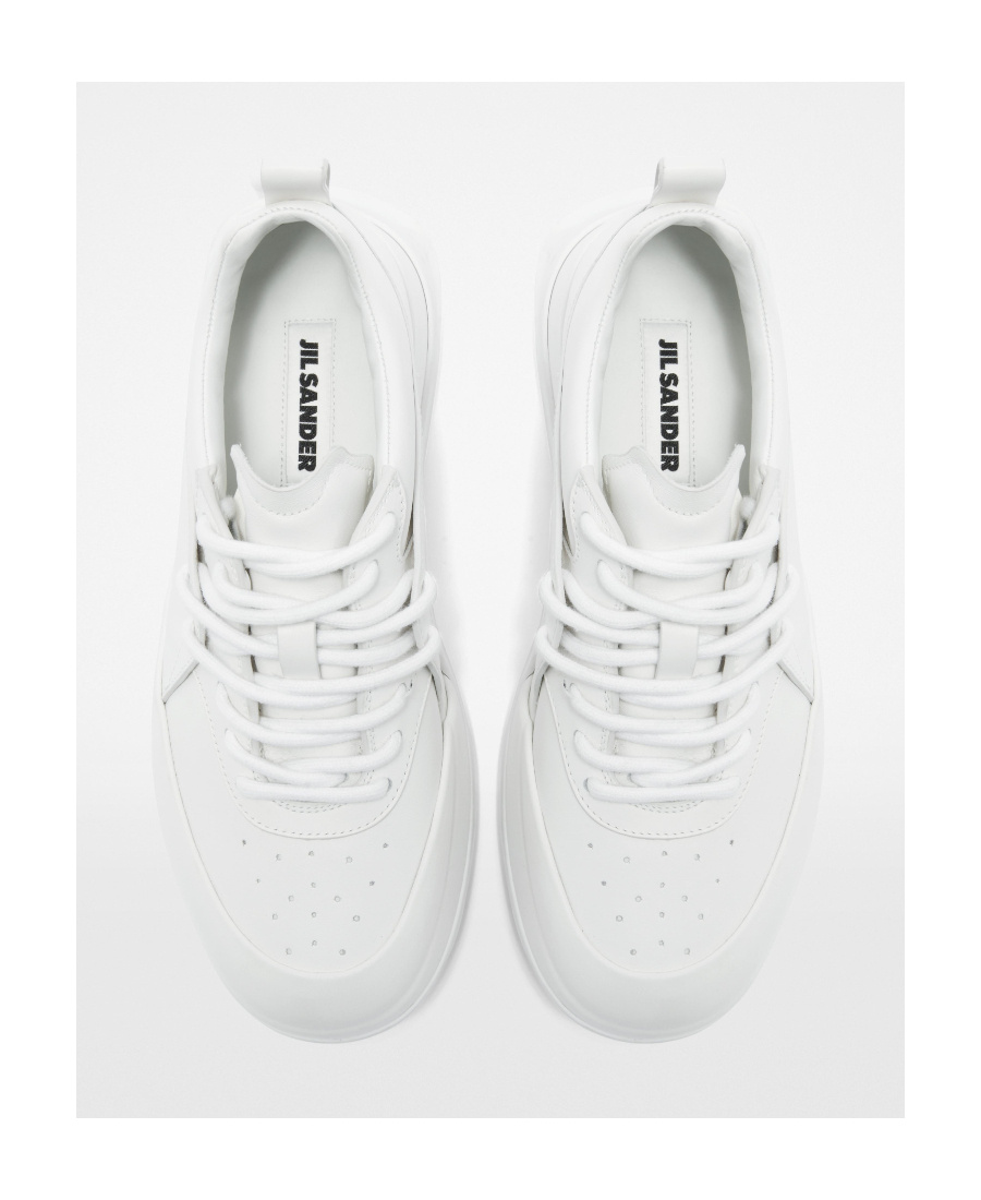 Shop Jil Sander Orb Sneakers In White