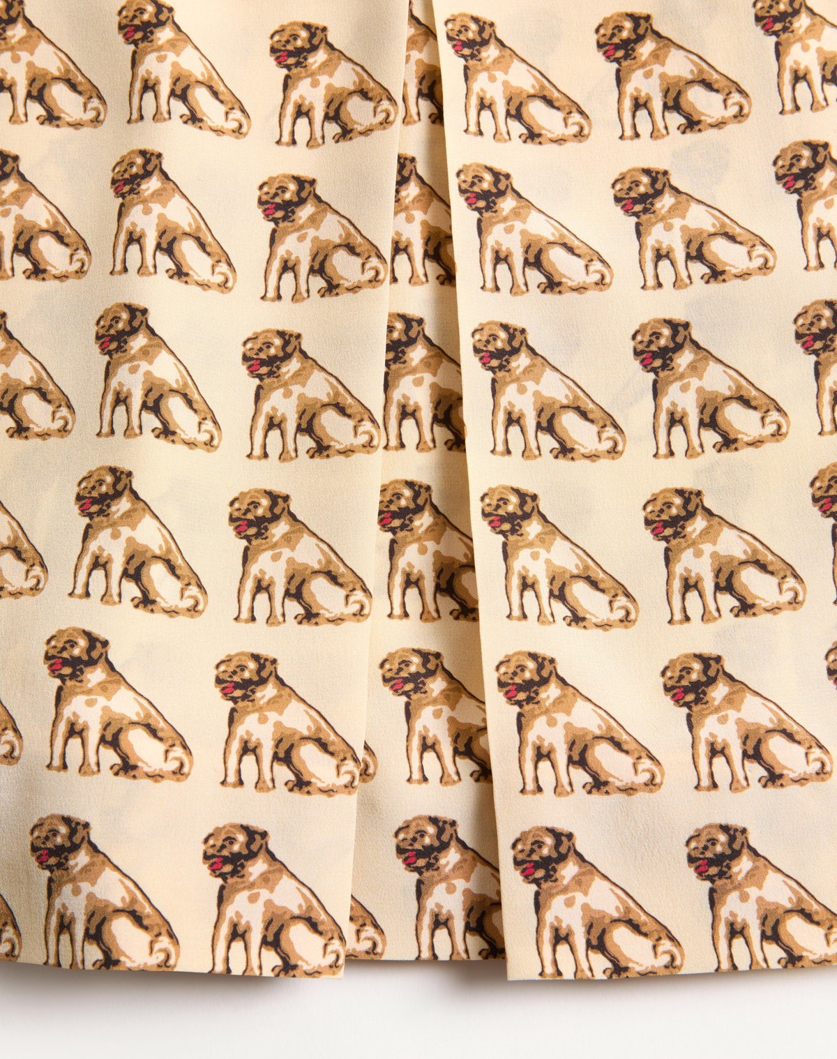 Valentino Crepe De Chine Skirt With Petit Charles Print In Brown
