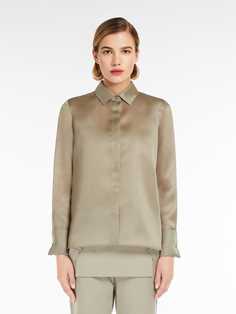 Max Mara Sfilata Nola Silk Shirt In Nude