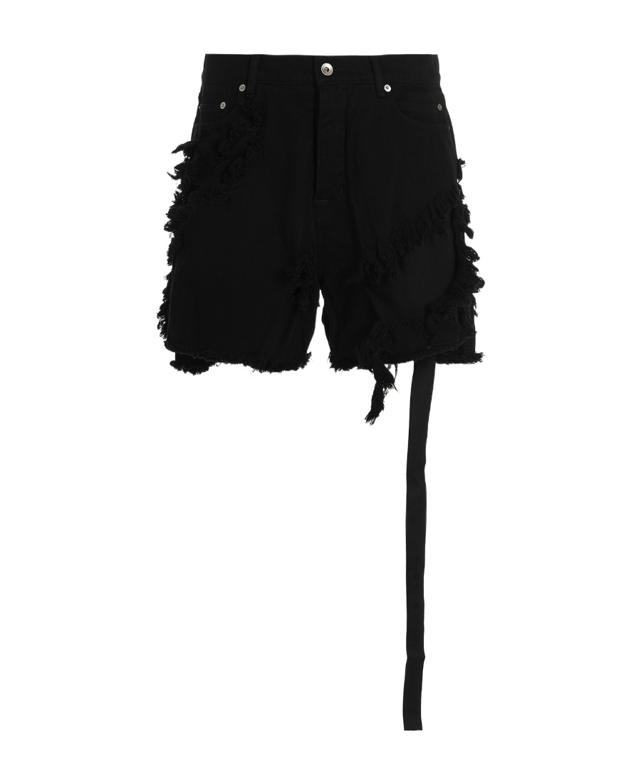 Rick Owens Drkshdw Trucker Cut-off Denim Shorts In Black