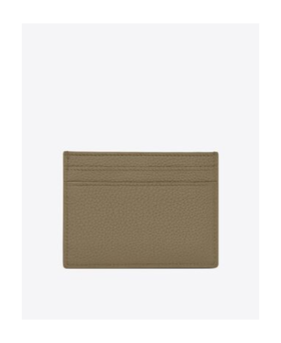 Saint Laurent Logo-plaque Detail Card Holder In Green