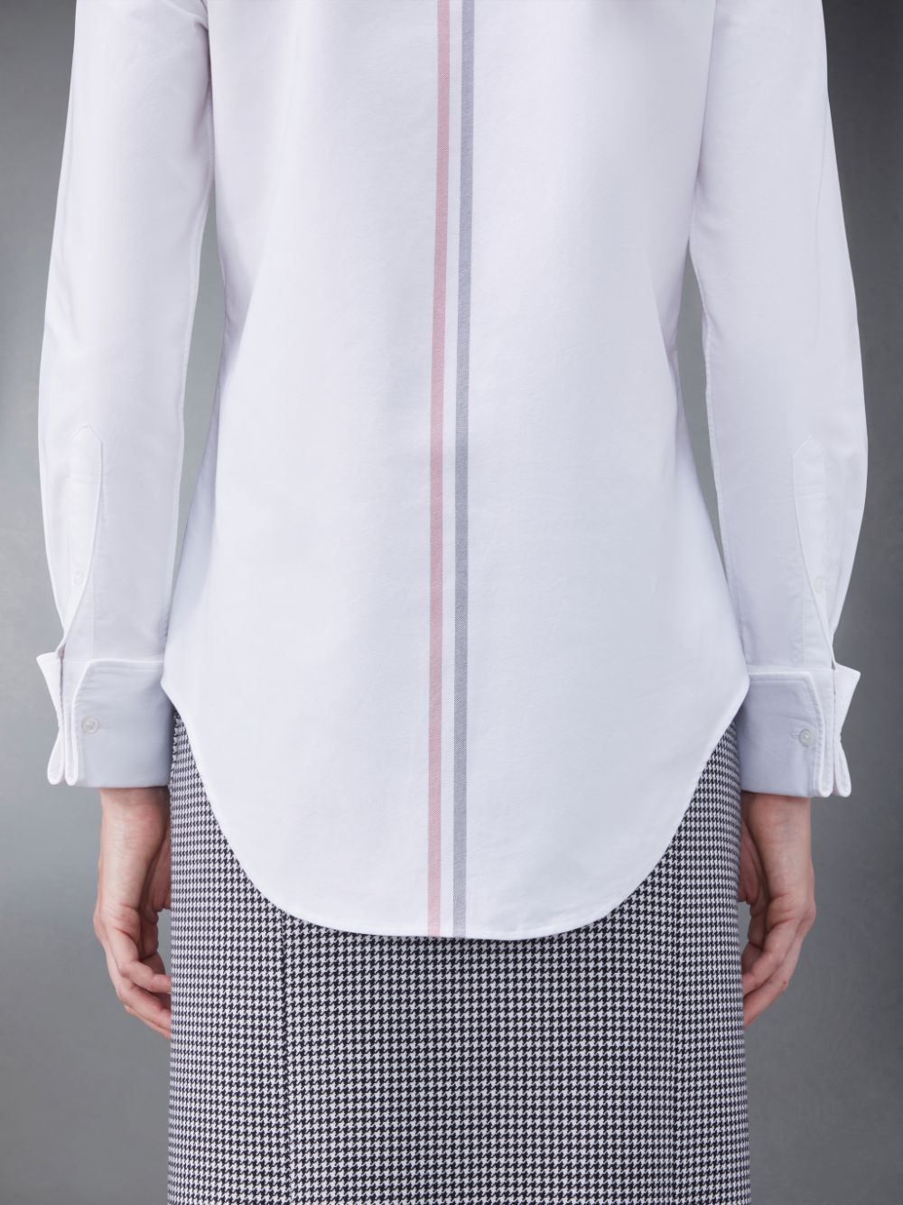 Thom Browne Logo-patch Buttoned Shirt In White