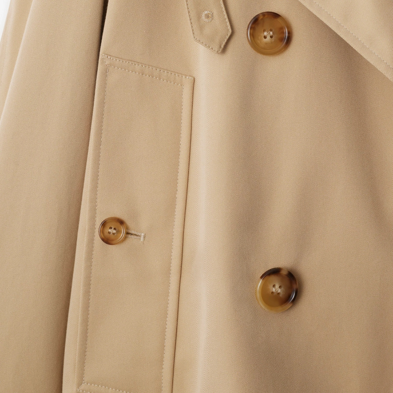 Burberry Double-breasted Cotton Lightweight Jacket In Nude