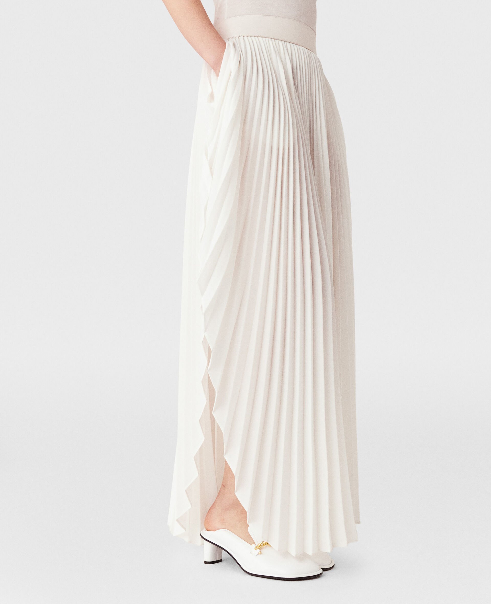 Stella Mccartney Pleated Mid-rise Maxi Skirt In White