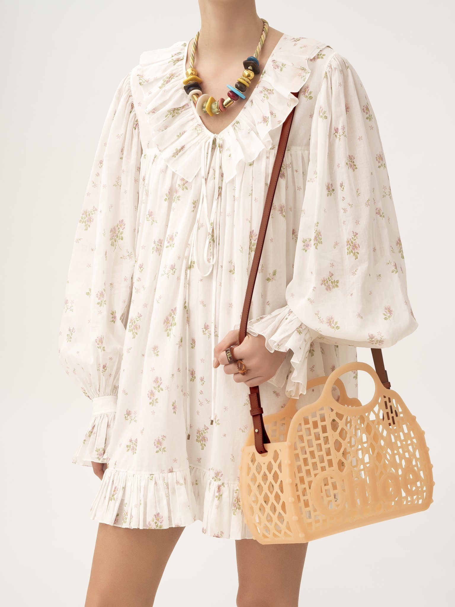 Chloé Cage Tote Bag In Jelly