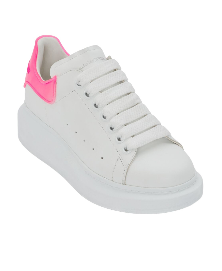 Alexander Mcqueen Oversized Lace-up Leather Sneakers In White