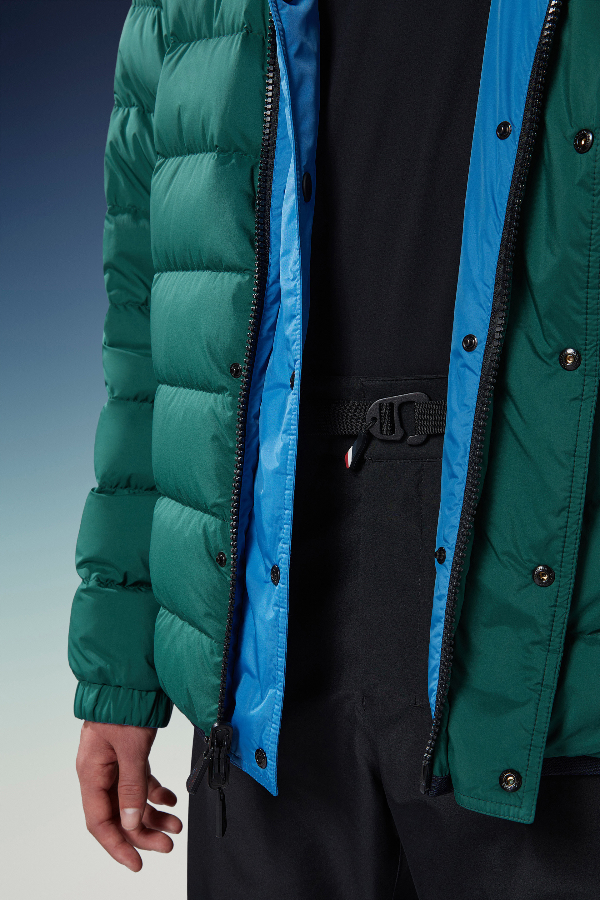 Moncler Rosiere Reversible Down Jacket In Blue
