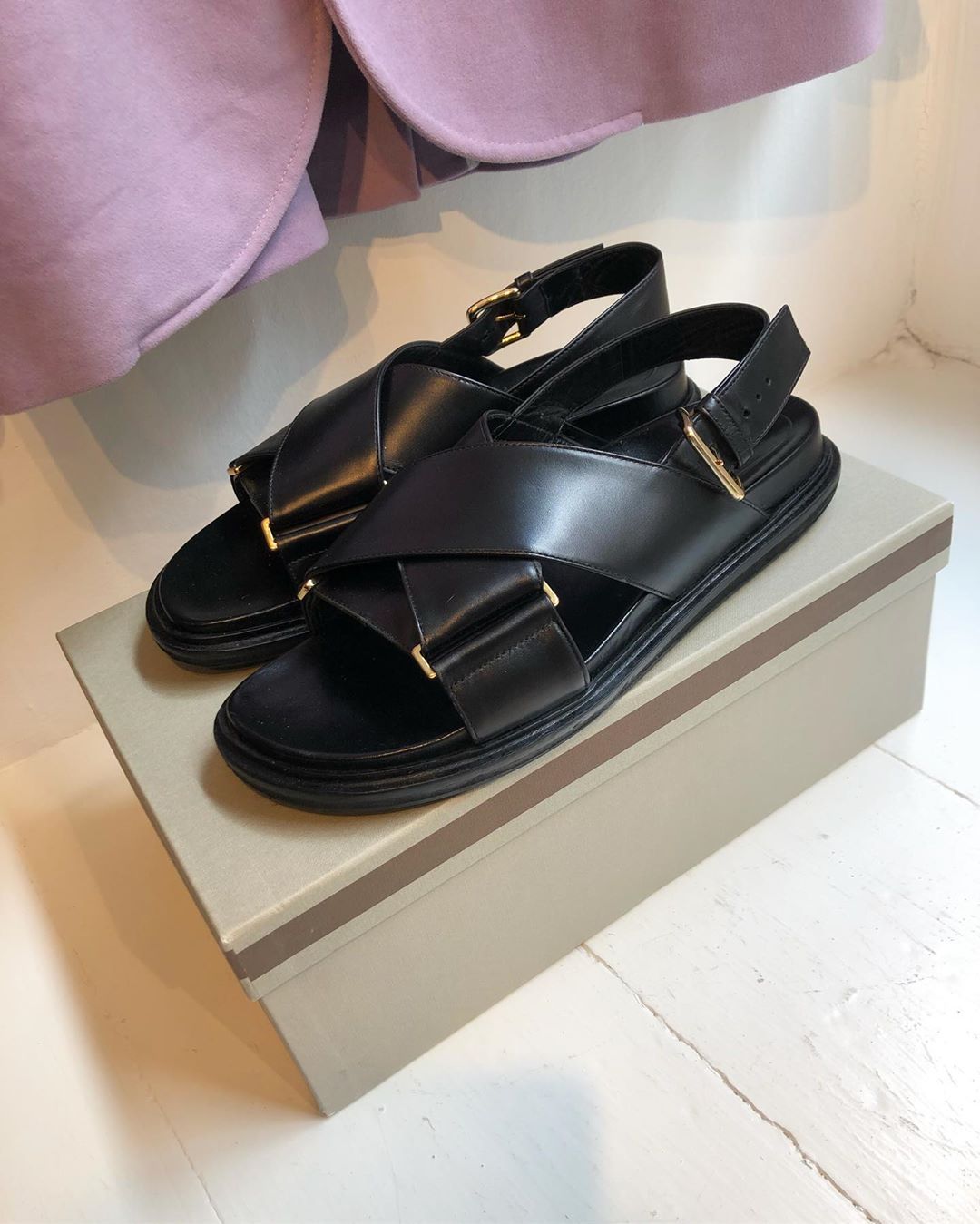 Marni Criss-cross Fussbett Sandals In Black