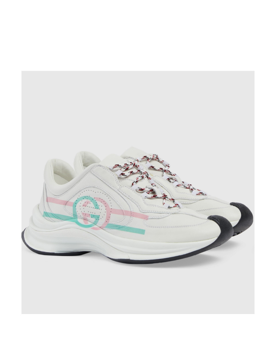 Shop Gucci Run Leather Sneakers In White