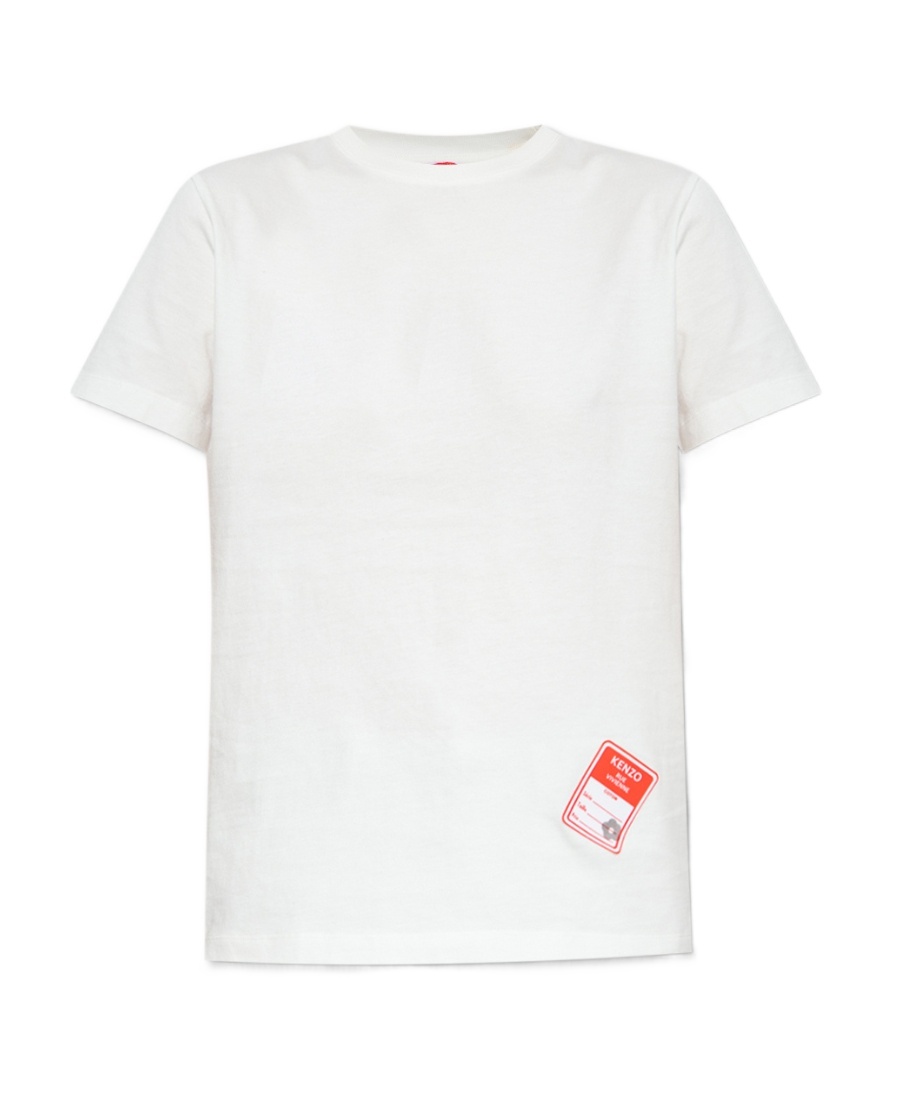 Kenzo Logo-patch Cotton T-shirt In White