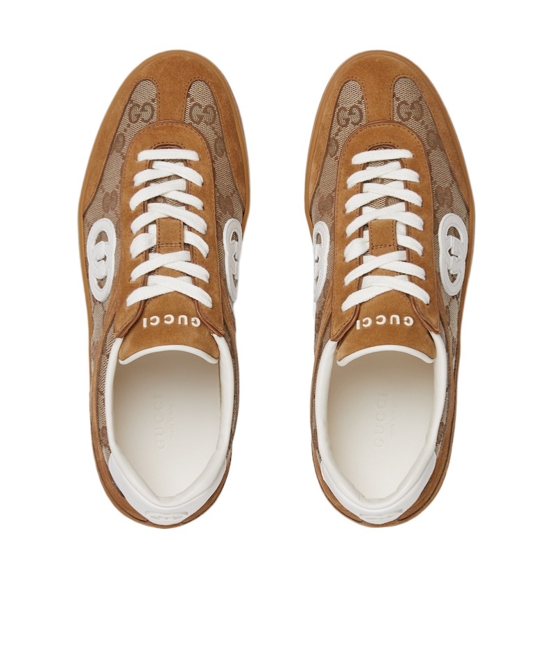 Gucci Sneakers With Incrocio Gg In Brown