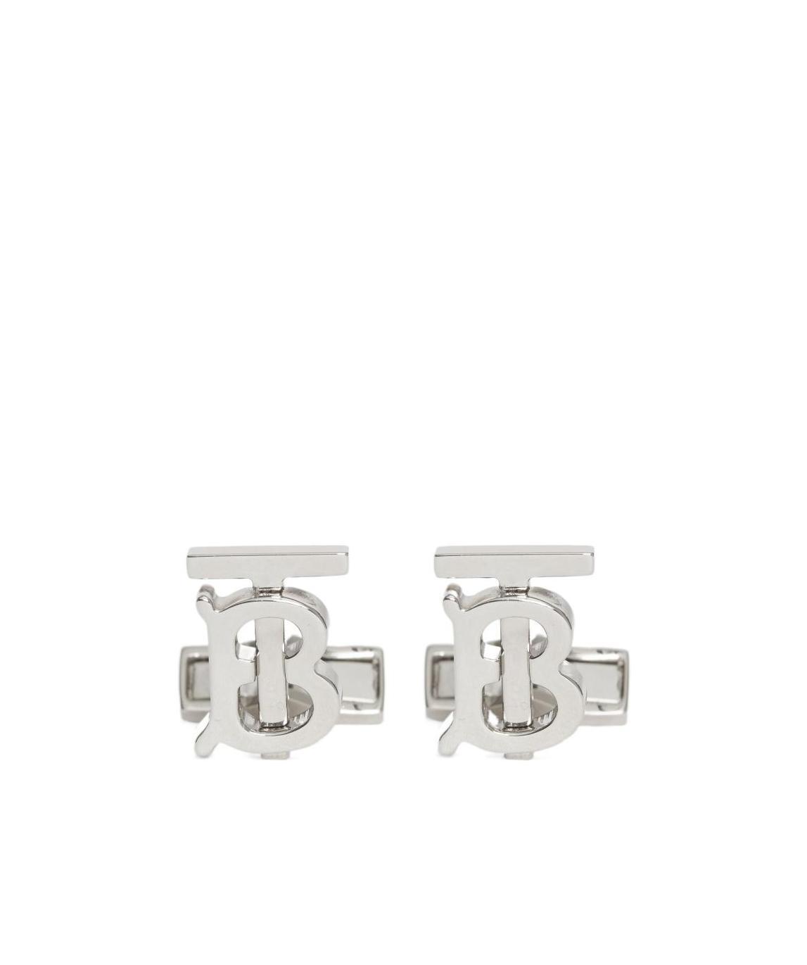 Burberry Monogram Motif Palladium-plated Cufflinks In White