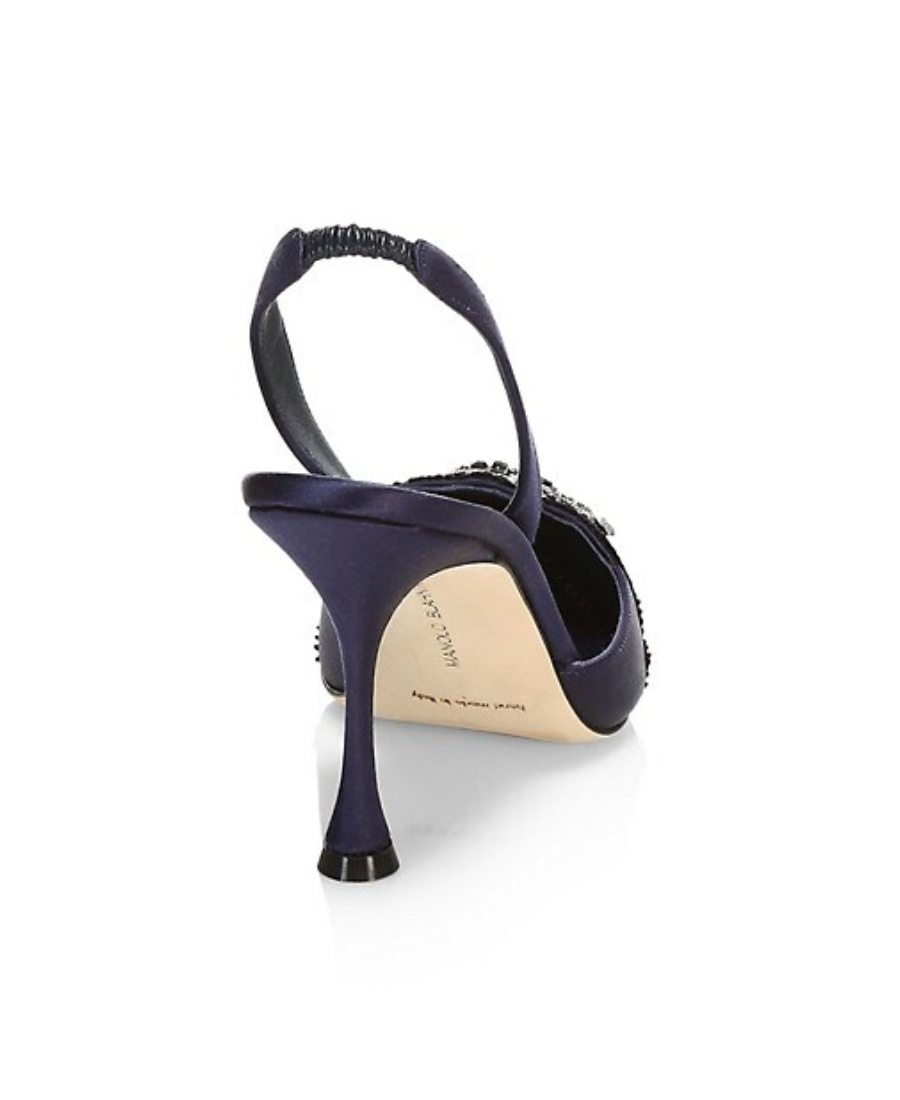 MANOLO BLAHNIK JEWELRY LACE SATIN SHOES