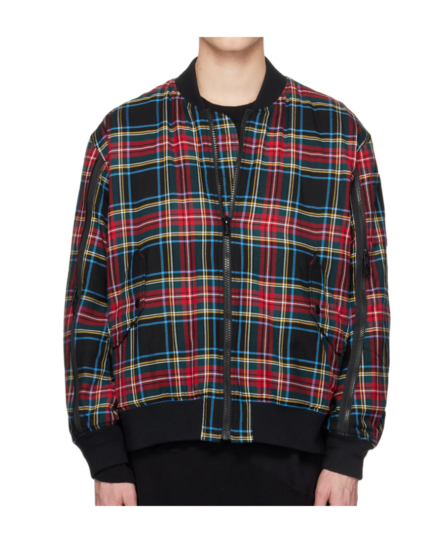 Undercover Plaid Double-sided Casual Jacket In Black