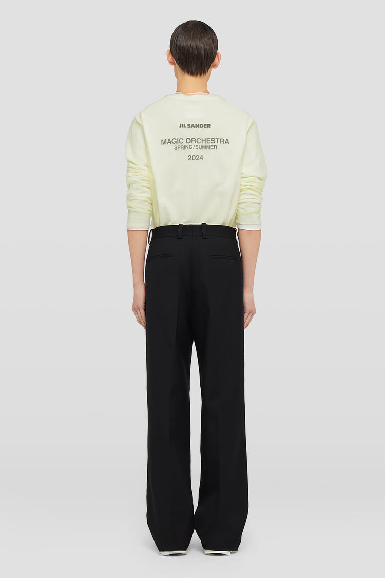 Jil Sander Pressed-crease Wool Trousers In Black