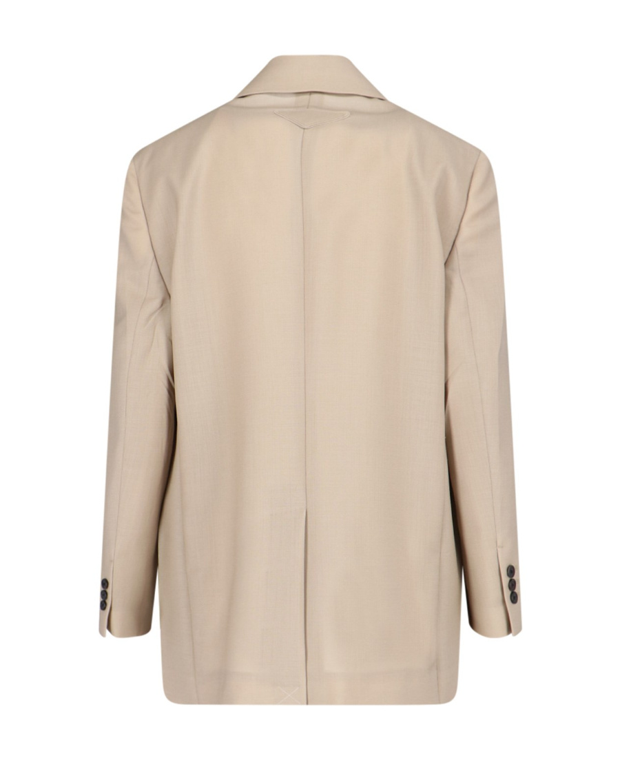 Prada Single-breasted Wool Blazer In Brown