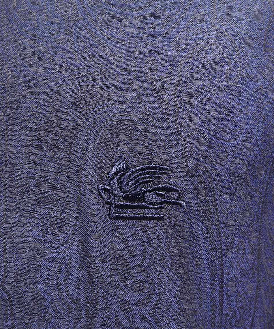 Etro Pegaso-motif Cotton Shirt In Blue